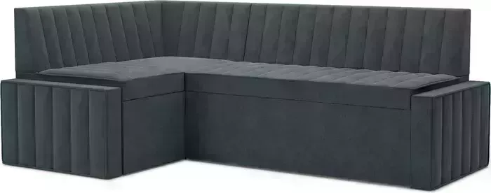 Кухонный диван Mebel Ars Вермут левый угол (велюр серо-синий HB-178 26) 213х82х133 см