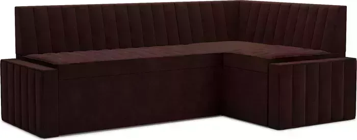 Кухонный диван Mebel Ars Вермут правый угол (велюр шоколад HB-178 16) 193х82х113 см