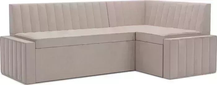 Кухонный диван Mebel Ars Вермут правый угол (бархат бежевый STAR VELVET 6 LIGHT Beige) 193х82х113 см