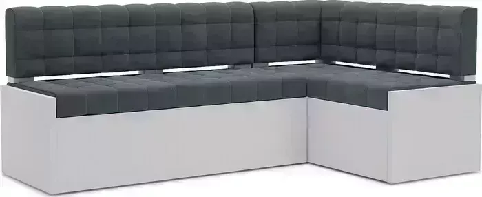 Кухонный диван Mebel Ars Ганновер правый угол (велюр серо-синий HB-178 26) 208х82х133 см