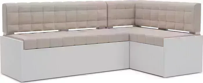 Кухонный диван Mebel Ars Ганновер правый угол (бархат бежевый STAR VELVET 6 LIGHT Beige) 208х82х133 см