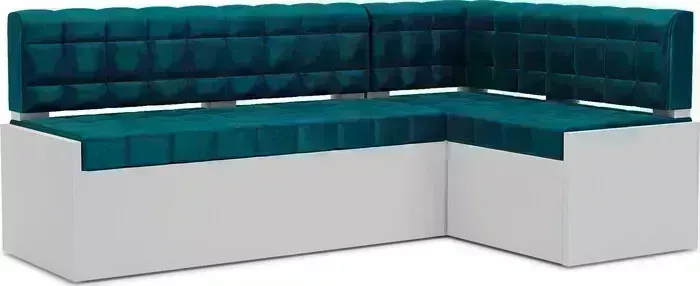 Кухонный диван Mebel Ars Ганновер правый угол (бархат сине-зеленый STAR VELVET 43 BLACK GREEN) 208х82х133 см