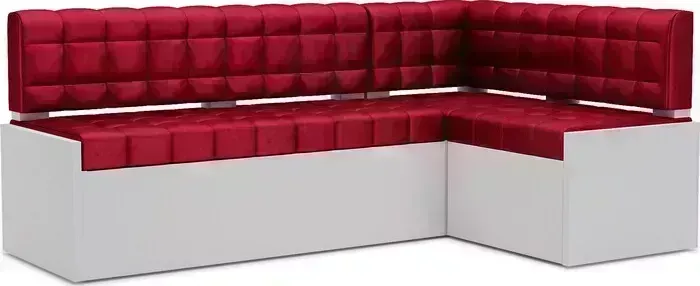 Кухонный диван Mebel Ars Ганновер правый угол (бархат красный STAR VELVET 3 DARK RED) 208х82х133 см