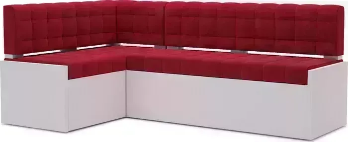 Кухонный диван Mebel Ars Ганновер левый угол (Кордрой красный) 208х82х133 см
