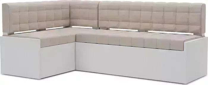 Кухонный диван Mebel Ars Ганновер левый угол (бархат бежевый STAR VELVET 6 LIGHT Beige) 208х82х133 см