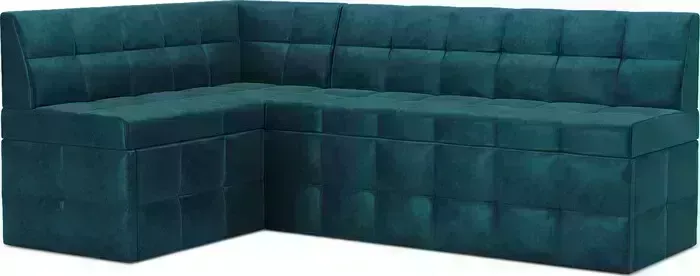 Кухонный диван Mebel Ars Атлантис левый угол (бархат сине-зеленый STAR VELVET 43 BLACK GREEN) 190х84х120 см