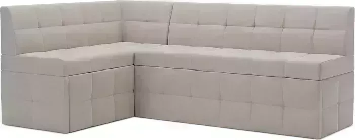 Кухонный диван Mebel Ars Атлантис левый угол (бархат бежевый STAR VELVET 6 LIGHT Beige) 190х84х120 см