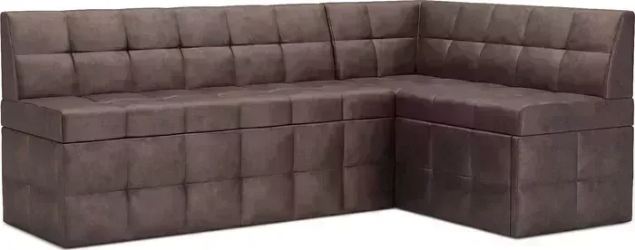 Кухонный диван Mebel Ars Атлантис правый угол (бархат серо-шоколадный STAR VELVET 60 COFFEE) 190х84х120 см
