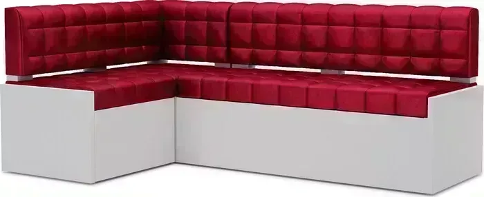 Кухонный диван Mebel Ars Ганновер левый угол (бархат красный STAR VELVET 3 DARK RED) 178х82х103 см