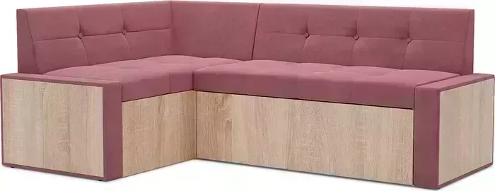 Кухонный диван Mebel Ars Таллин левый угол (велюр пудра НВ-178 18) 210х83х140 см