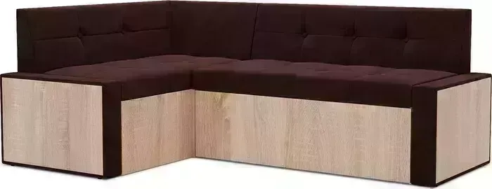 Кухонный диван Mebel Ars Таллин левый угол (велюр шоколад HB-178 16) 210х83х140 см