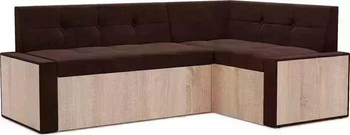 Кухонный диван Mebel Ars Таллин правый угол (велюр молочный шоколад НВ-178 13) 210х83х140 см