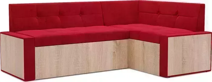 Кухонный диван Mebel Ars Таллин правый угол (Кордрой красный) 210х83х140 см