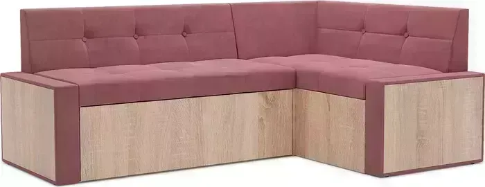 Кухонный диван Mebel Ars Таллин правый угол (велюр пудра НВ-178 18) 190х83х120 см