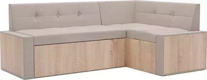 Кухонный диван Mebel Ars Таллин правый угол (бархат бежевый STAR VELVET 6 LIGHT Beige) 190х83х120 см