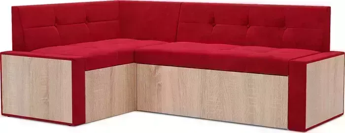 Кухонный диван Mebel Ars Таллин левый угол (Кордрой красный) 210х83х140 см