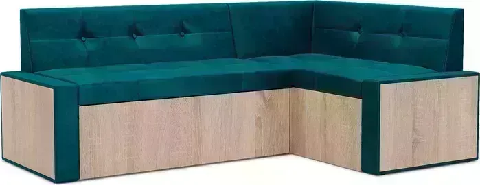 Кухонный диван Mebel Ars Таллин правый угол (бархат сине-зеленый STAR VELVET 43 BLACK GREEN) 190х83х120 см
