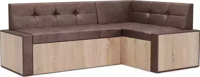 Кухонный диван Mebel Ars Таллин правый угол (бархат серо-шоколадный STAR VELVET 60 COFFEE) 210х83х140 см