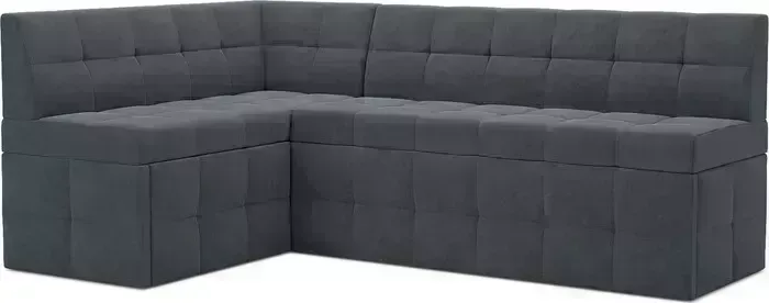 Кухонный диван Mebel Ars Атлантис левый угол (велюр серо-синий HB-178 26) 212х84х135 см