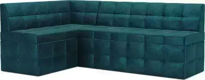 Кухонный диван Mebel Ars Атлантис левый угол (бархат сине-зеленый STAR VELVET 43 BLACK GREEN) 212х84х135 см