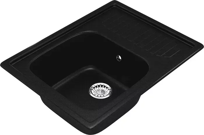 Мойка кухонная Mixline ML-GM18 65х50 с крылом, ультра-черная 344 (4660105233411)