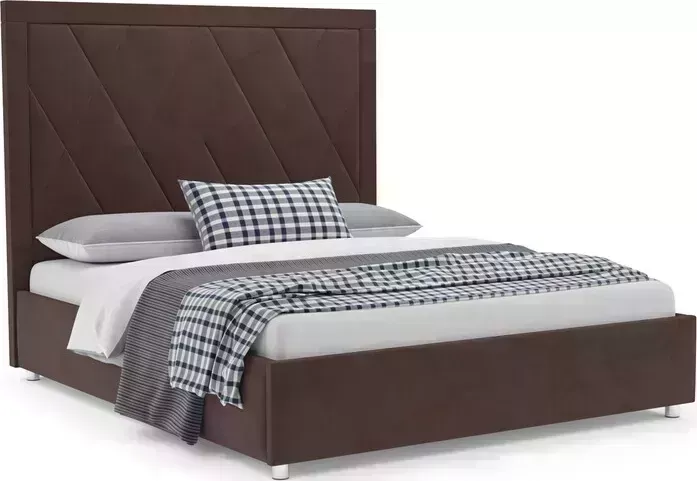 Кровать Mebel Ars Треви 140 см (велюр молочный шоколад НВ-178 13)