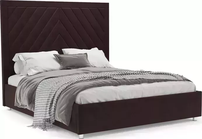 Кровать Mebel Ars Мишель 160 см (велюр шоколад HB-178 16)