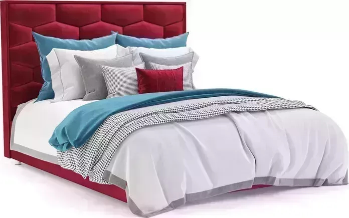 Кровать Mebel Ars Рица 160 см (бархат красный STAR VELVET 3 DARK RED)