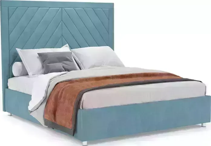 Кровать Mebel Ars Мишель 140 см (голубой - Luna 089)
