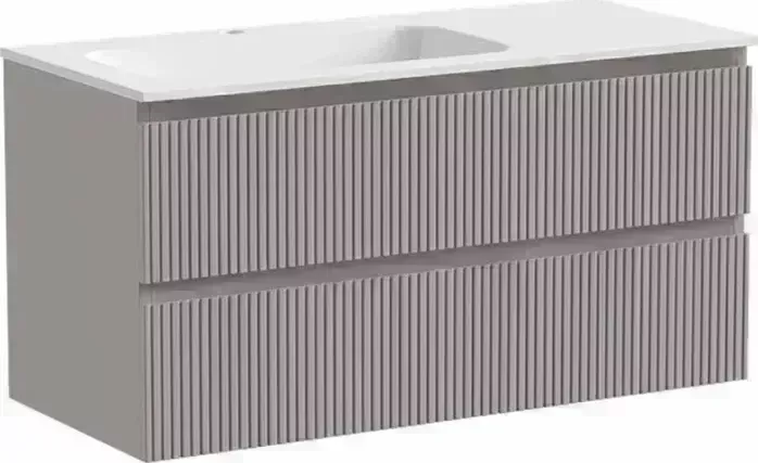 Тумба с раковиной Sancos с Snob T 100х45 левая, Doha Soft (SNT100LSM, CN7014)