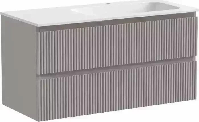 Тумба с раковиной Sancos с Snob R 100х45 правая, Doha Soft (SNR100RSM, CN7015)