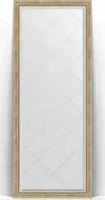 Зеркало Evoform с Exclusive-G Floor 78x198 см, в багетной раме - состаренное серебро с плетением 70 мм (BY 6302)