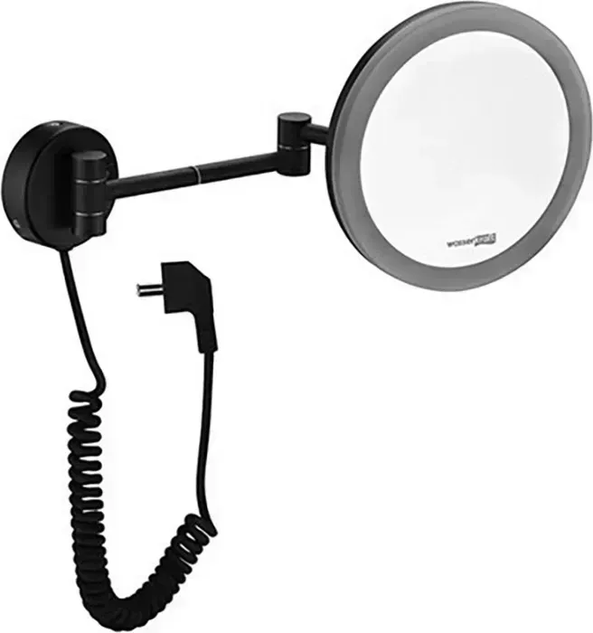 Зеркало Wasserkraft косметическое с подсветкой, черное (K-1004BLACK)