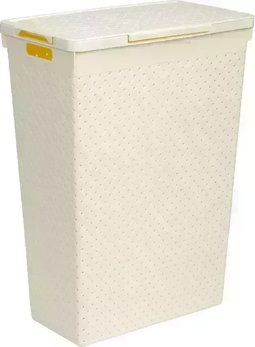 Корзина VIOLET Береста узкая с крышкой 50л (слон.кость) 5750026