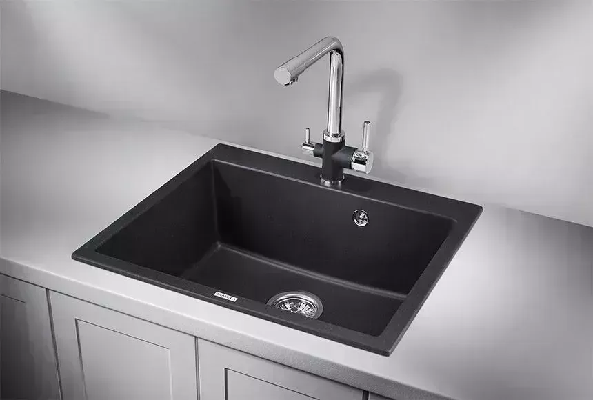 Мойка кухонная GRANULA GR-6001 ЧЁРНЫЙ кварц