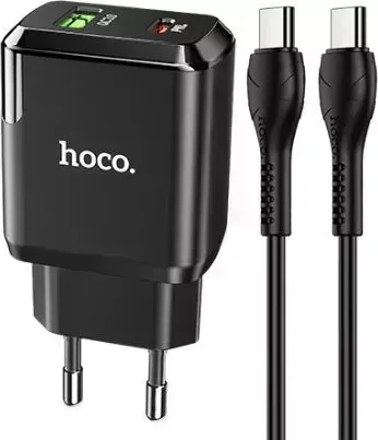 Сетевой адаптер HOCO (6931474738936) N5aa Black + кабель TYPE-C/TYPE-C