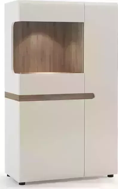 Шкаф АНРЭКС LINATE с витриной 3D-1S/TYP 32, цвет белый/сонома трюфель
