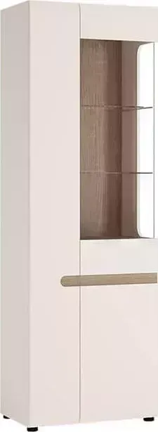 Шкаф АНРЭКС LINATE с витриной 3D/TYP 01P, цвет белый/сонома трюфель