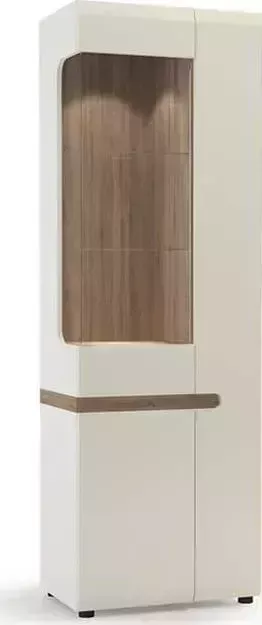Шкаф АНРЭКС LINATE с витриной 3D/TYP 01L,цвет белый/сонома трюфель