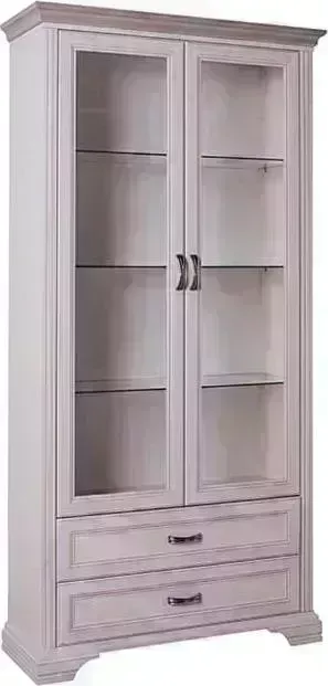 Шкаф АНРЭКС MONAKO, с витриной 2V2S, цвет Сосна винтаж/дуб анкона