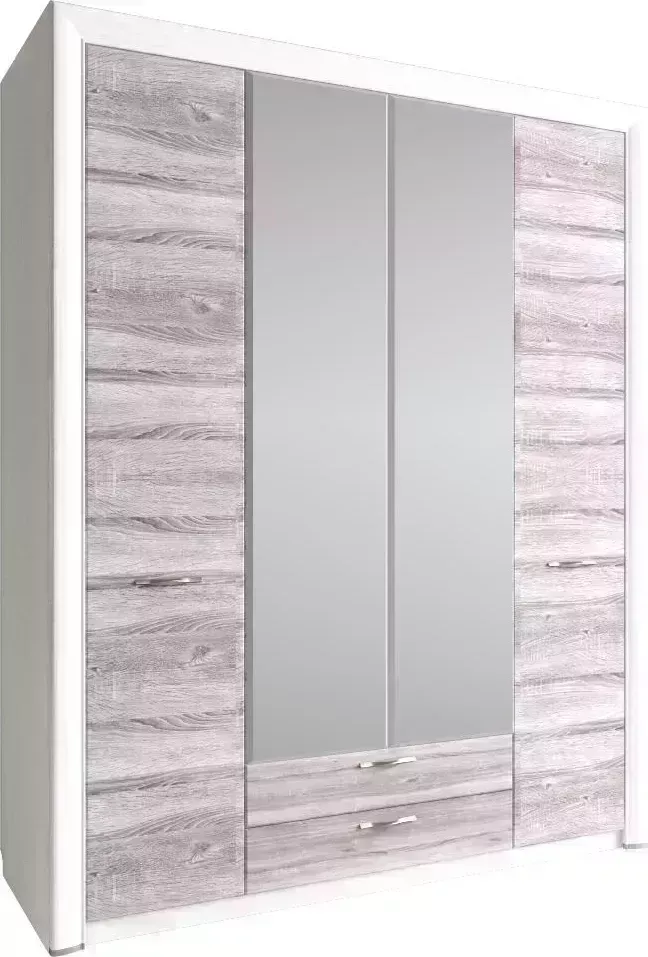 Шкаф АНРЭКС OLIVIA 4D2S Z, цвет вудлайн крем/дуб анкона