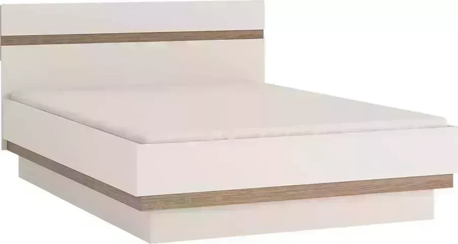 Кровать АНРЭКС LINATE 160/TYP 92,цвет белый/сонома трюфель