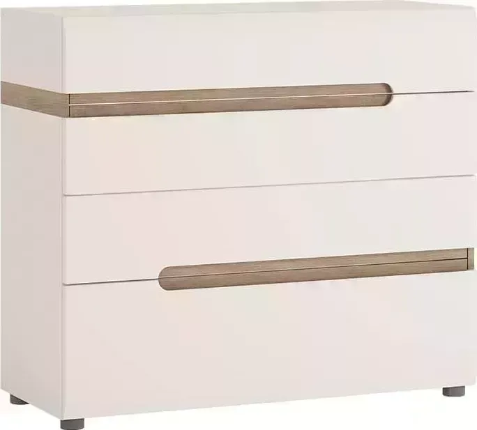 Комод АНРЭКС LINATE 4S/TYP 44, цвет белый/сонома трюфель
