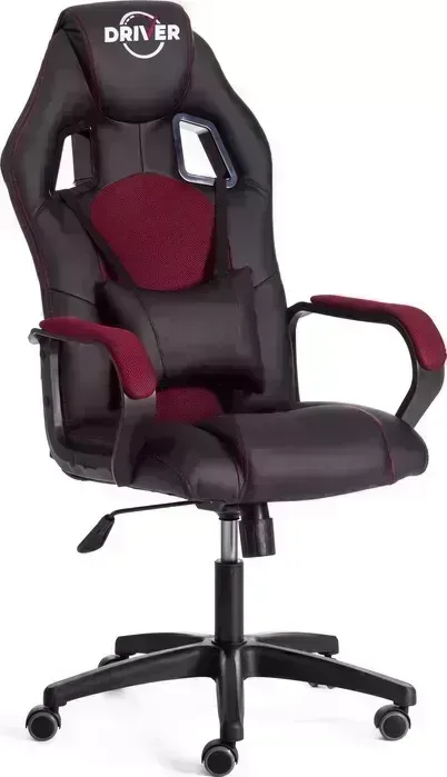 Кресло офисное TetChair Driver (22) кож/зам/ткань, черный/бордо 36-6/TW-13