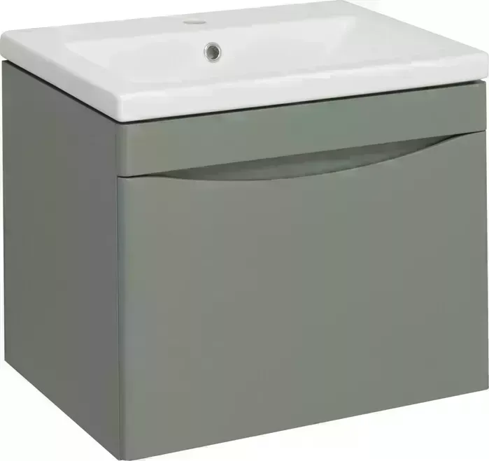 Тумба с раковиной Runo с Афина 57х43 подвесная, цемент (00-00001205, S-UM-MOD60/1)