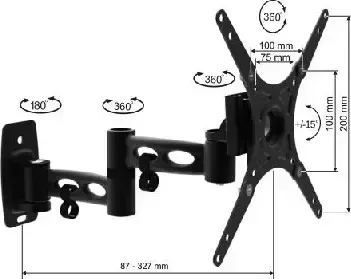 Кронштейн MD 3343 3D для 15-42&quot; черный 3D 15-42"