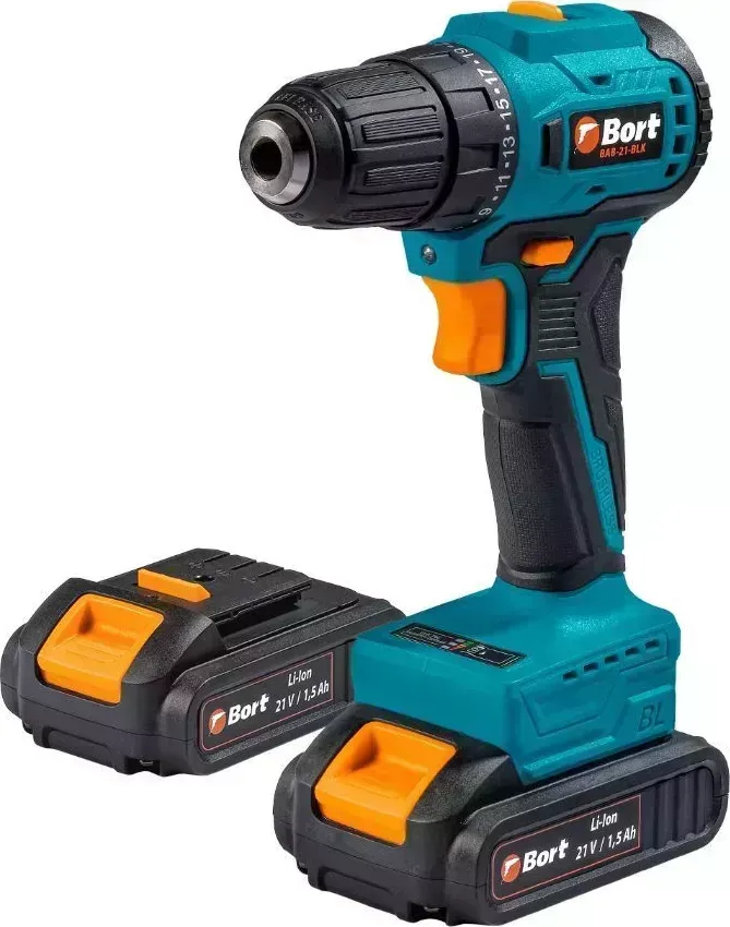 Дрель аккумуляторная BORT BAB-21-BLK (2X1,5AH)