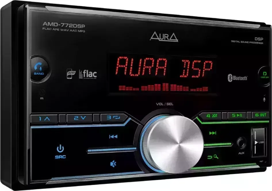 Автомагнитола AURA AMD-772 DSP 2 DIN USB-BT ресивер