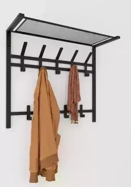 Вешалка ЗМИ с полкой 2-х ярусная "Торонто 22", hanger with shelf ВСПТ22 Черный