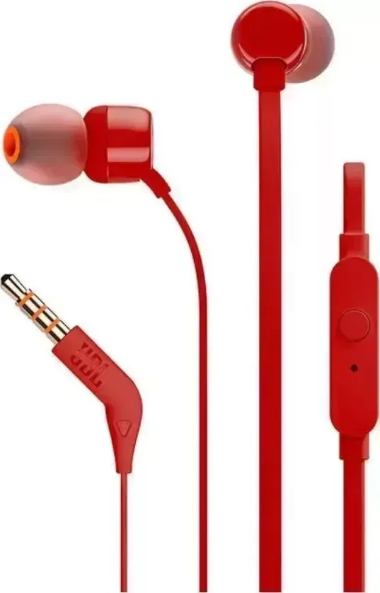 Наушники JBL TUNE 110 RED ( T110RED) вкладыши проводные (